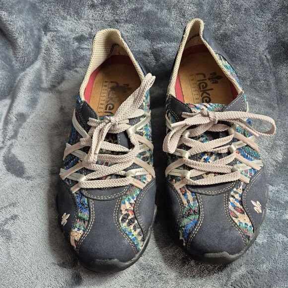 Rieker AntiStress Estelle Navy Colibri Muschel Silver Size 39 Sneaker - Picture 2 of 9